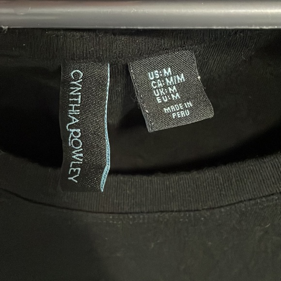 Cynthia Rowley black tee women’s medium - Picture 2 of 2